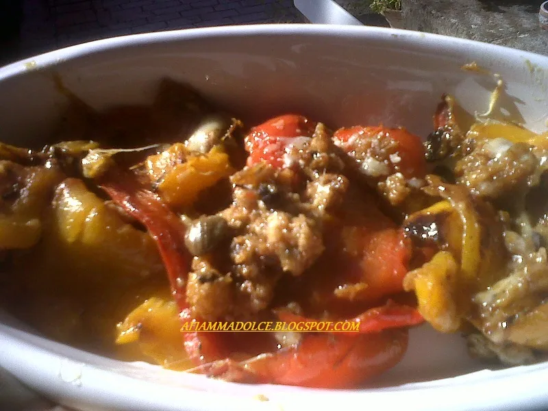 Peperoni ammollicati in agrodolce